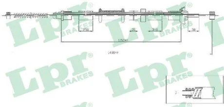 Трос ручника (правый) Panda (03->) LPR C0518B