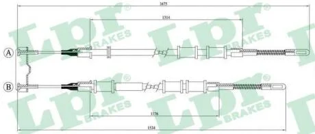 Трос, стояночная тормозная система LPR C0559B