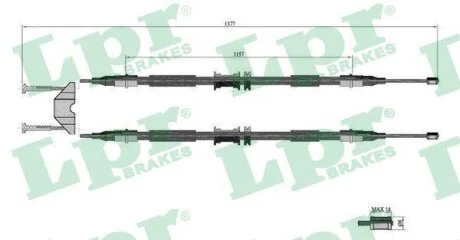 - Трос ручного гальма LPR C0595B