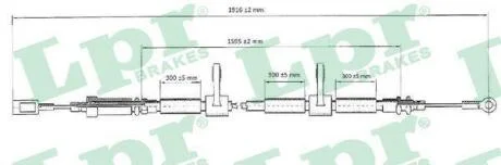 Трос ручного гальма LPR C0985B