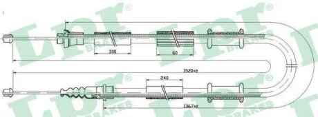 - Трос ручного гальма LPR C1245B