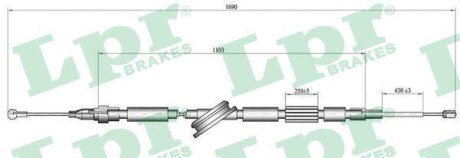 - Трос ручного гальма LPR C1519B