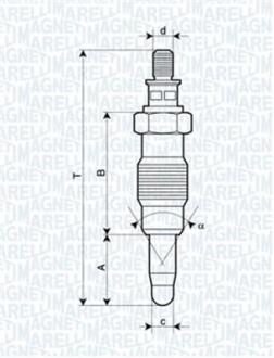 Свічка розжарювання (аналог арт. PX61) ESCORT, FIESTA, MONDEO [] MAGNETI MARELLI 062900008304