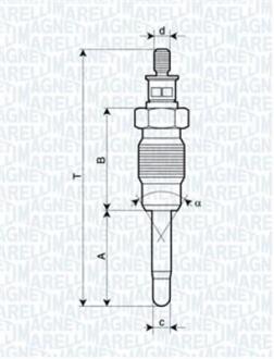 Свічка розжарювання RENAULT MEGANE I 1.9 D 96-03 MAGNETI MARELLI 062900016304