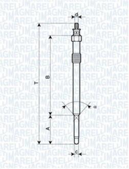 Свеча накаливания FORD/PSA MONDEO/JUMPER/TRANSIT 06- 2.2HDI (UC27A) MAGNETI MARELLI 062900024304