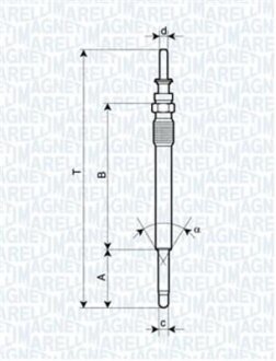 Свеча накала OPEL OMEGA B,VECTRA B,передн.ERA B SAAB 9-3 VAUXHALL VECTRA [] MAGNETI MARELLI 062900025304