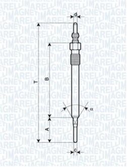 Свеча накаливания (кор.код. UY7A) MAGNETI MARELLI 062900061304