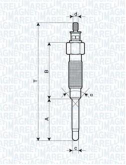 Свічка розжарювання TOYOTA MAGNETI MARELLI 062900065304