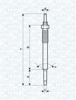 HYUNDAI свічка розжарювання Accent, Matrix, KIA Rio, 1,5CRDi 05-. MAGNETI MARELLI 062900074304