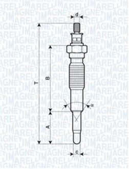 Свічки накалу/свічки нагріву MAGNETI MARELLI 062900077304