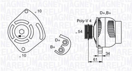 MM MAN7030 Генератор (шт.) MAGNETI MARELLI 063377030010