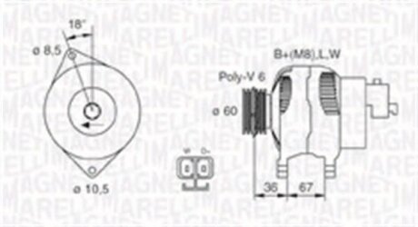 Генератор змінного струму MAGNETI MARELLI 063731521010