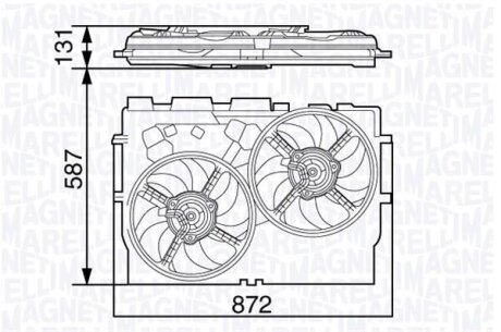 Вентилятор радиатора FIAT DUCATO 06- MAGNETI MARELLI 069422582010