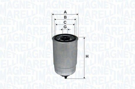 JEEP Фільтр палива CHEROKEE 2.8 CRD 4x4 08-, COMPASS 2.2 CRD 11-, CHRYSLER GRAND VOYAGER V 2.8 CRD 07- MAGNETI MARELLI 153071760647