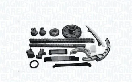 К-кт ланцюга ГРМ (2 ланцюга+ 7 напрямних + 2 натягувача +4 шестерні + сальник) Navara 2.5d 05- MAGNETI MARELLI 341500000470