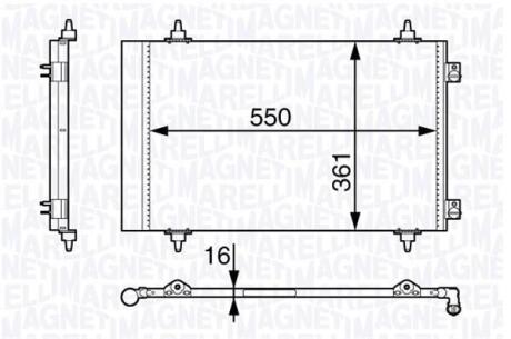 Конденсер кондиціонера MAGNETI MARELLI 350203710000
