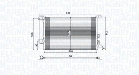 Конденсатор, система кондиціонування повітря MAGNETI MARELLI 350203733000