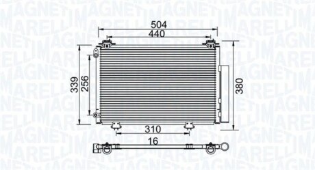 Конденсатор, система кондиціонування повітря MAGNETI MARELLI 350203736000