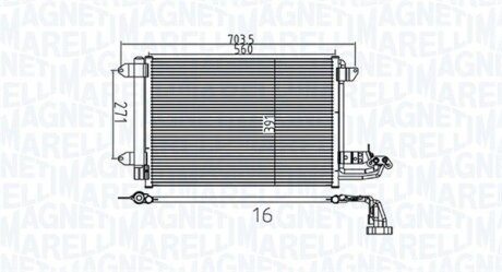 Конденсатор, система кондиціонування повітря MAGNETI MARELLI 350203737000