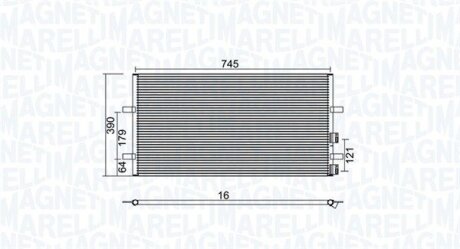 Конденсатор, система кондиціонування повітря MAGNETI MARELLI 350203740000