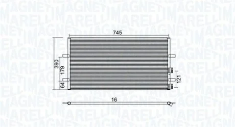 Конденсатор, система кондиціонування повітря MAGNETI MARELLI 350203740000