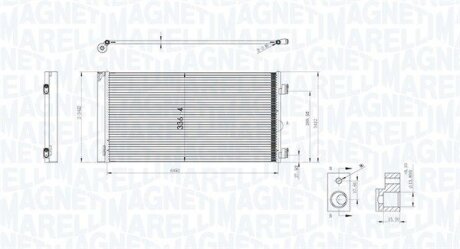 Конденсатор, система кондиціонування повітря MAGNETI MARELLI 350203747000