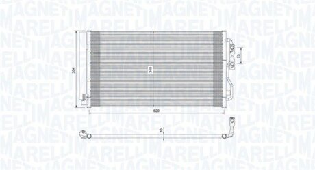 Конденсатор, система кондиціонування повітря MAGNETI MARELLI 350203751000