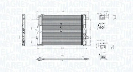 Конденсатор, система кондиціонування повітря MAGNETI MARELLI 350203758000