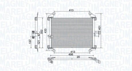 Конденсатор, система кондиціонування повітря MAGNETI MARELLI 350203772000