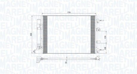 Конденсатор, система кондиціонування повітря MAGNETI MARELLI 350203773000