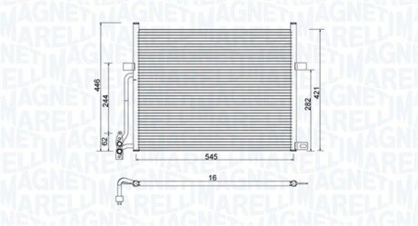 Конденсатор, система кондиціонування повітря MAGNETI MARELLI 350203776000