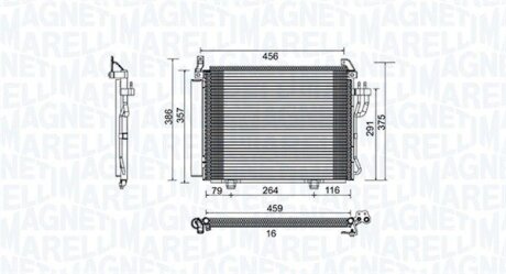 Конденсатор, система кондиціонування повітря MAGNETI MARELLI 350203790000