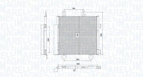 Конденсатор, система кондиціонування повітря MAGNETI MARELLI 350203794000