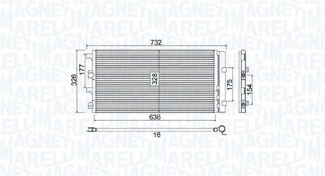 Конденсатор, система кондиціонування повітря MAGNETI MARELLI 350203797000