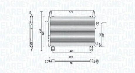 Конденсатор, система кондиціонування повітря MAGNETI MARELLI 350203798000