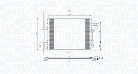 Конденсатор, система кондиціонування повітря MAGNETI MARELLI 350203802000