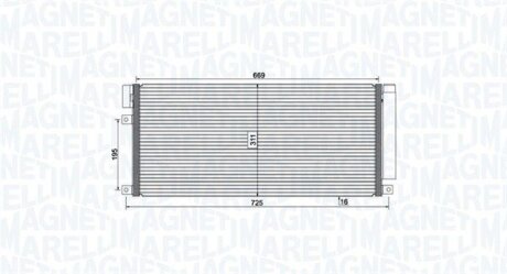 Конденсатор, система кондиціонування повітря MAGNETI MARELLI 350203806000