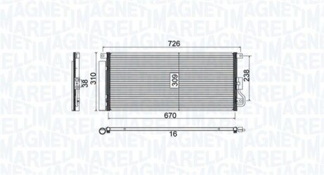 Конденсатор, система кондиціонування повітря MAGNETI MARELLI 350203807000