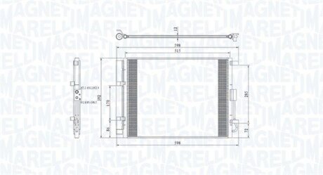 Конденсатор, система кондиціонування повітря MAGNETI MARELLI 350203809000
