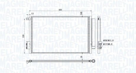 Конденсатор, система кондиціонування повітря MAGNETI MARELLI 350203814000