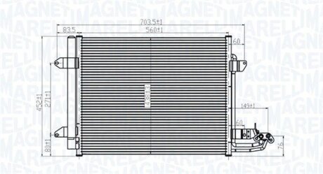 Конденсатор, система кондиціонування повітря MAGNETI MARELLI 350203815000
