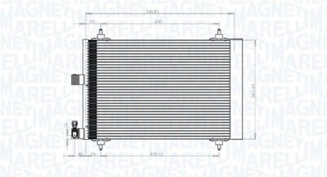 Конденсатор, система кондиціонування повітря MAGNETI MARELLI 350203839000