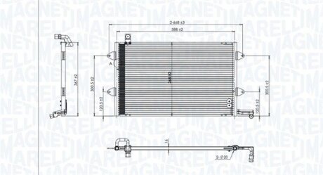 Конденсатор, система кондиціонування повітря MAGNETI MARELLI 350203840000