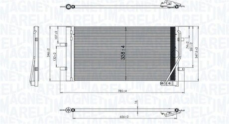 Конденсатор, система кондиціонування повітря MAGNETI MARELLI 350203842000
