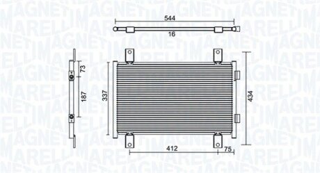 Конденсатор, система кондиціонування повітря MAGNETI MARELLI 350203895000