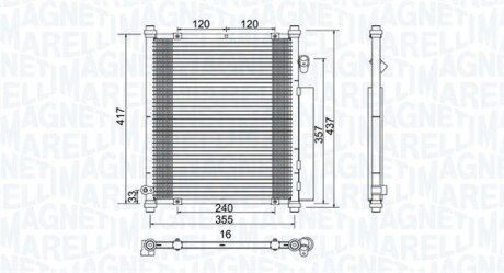 Конденсатор, система кондиціонування повітря MAGNETI MARELLI 350203907000