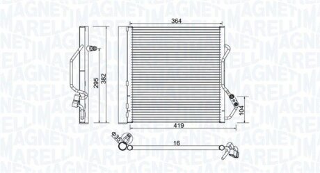 Конденсатор, система кондиціонування повітря MAGNETI MARELLI 350203921000