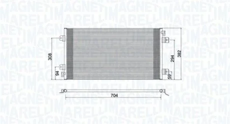 Конденсатор, система кондиціонування повітря MAGNETI MARELLI 350203941000