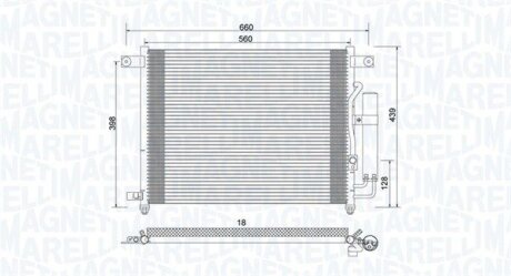 Конденсатор, система кондиціонування повітря MAGNETI MARELLI 350203943000