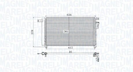 Конденсатор, система кондиціонування повітря MAGNETI MARELLI 350203961000